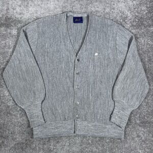 Vintage Arnie Cardigan Sweater Men's Large Gray Long Sleeve‎ Acrylic **Flaws